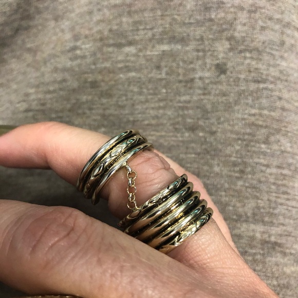 Gold double ring - Picture 4 of 5